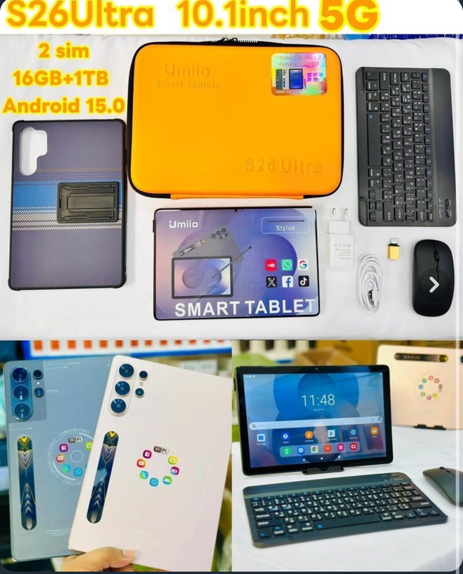 2) تبلت Umiio S26 Ultra رم 4 حافظه 64 گیگ با صفحه 10.1 اینچ، باتری 10000، سیمکارتخور + کیف و لوازم کامل | 7 روز ضمانت بازگشت بدون قید و شرط